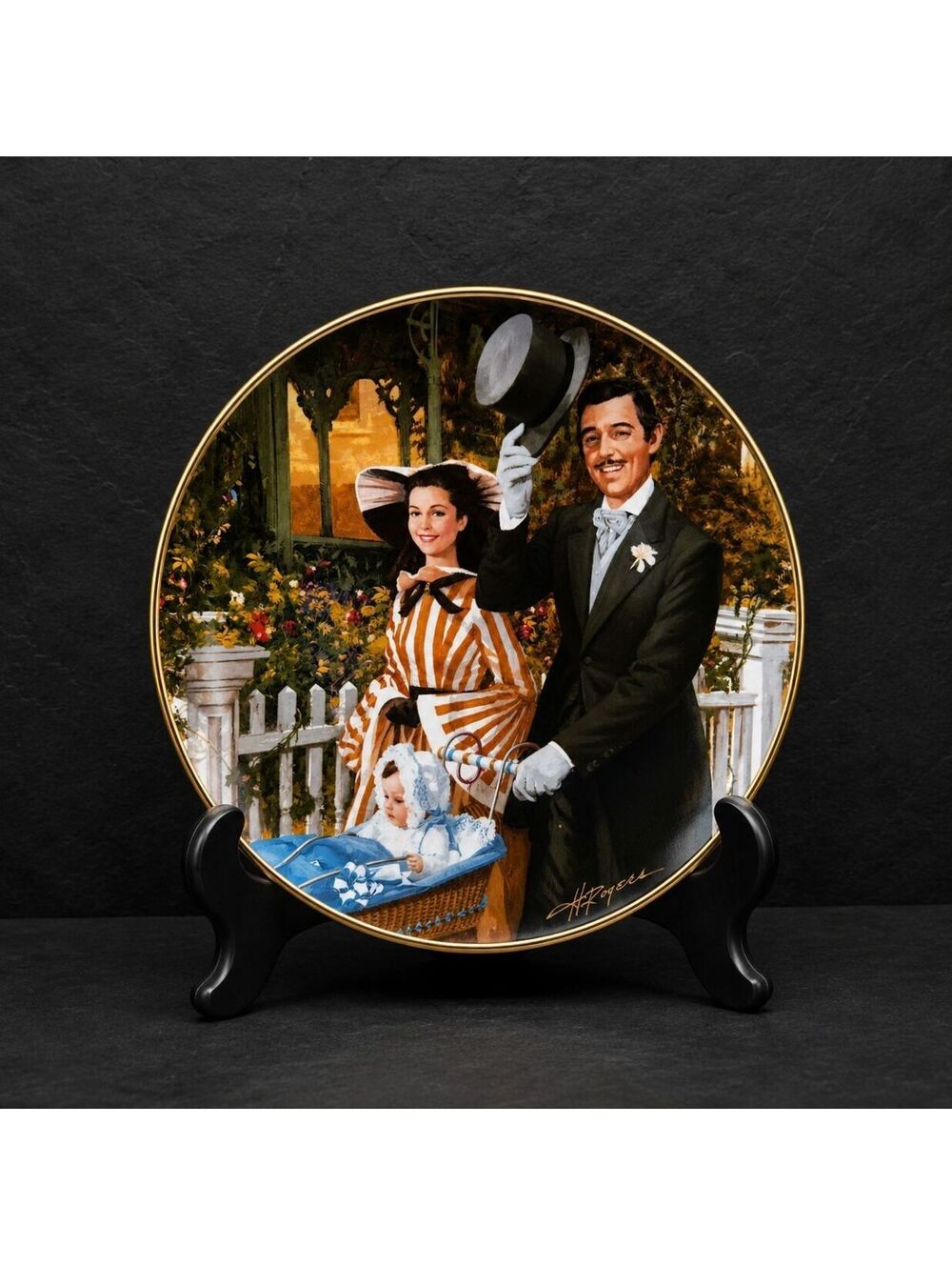 Vintage Gone With the Wind Strolling in Atlanta 1989 W.S. George Plate COA 8.5"